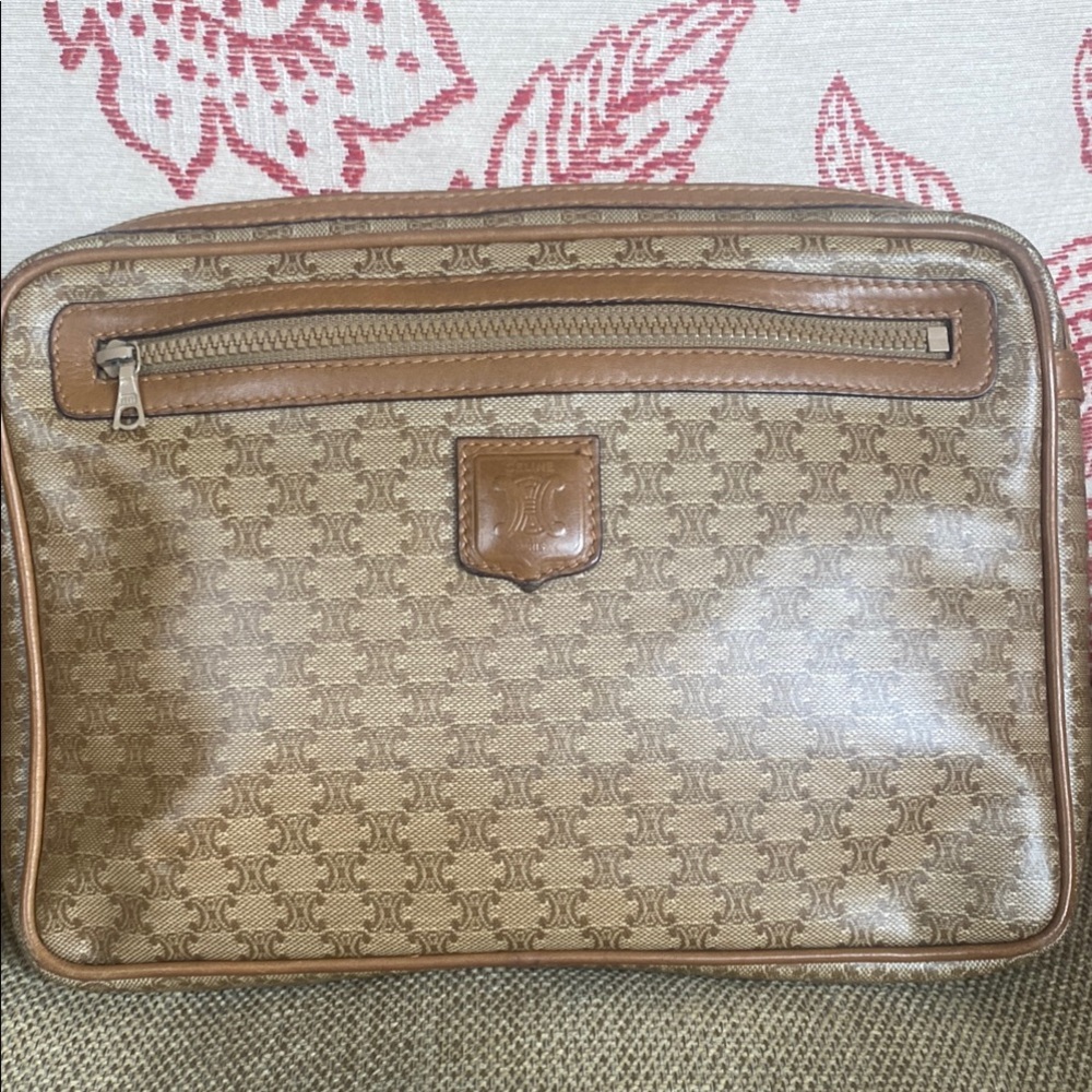 Celine Brown Toiletry Bag or Wristlet Elegant Design